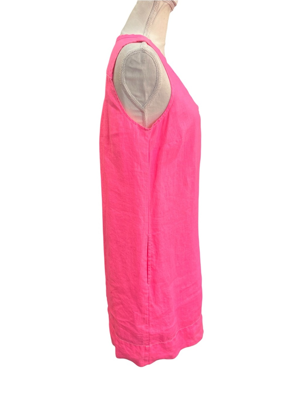 Tommy Bahama Pink Linen Shift Dress Sleeveless Pockets Lined Size Small - Picture 5 of 10